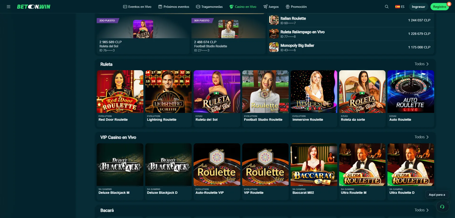 BetonWin Casino &mdash; plataforma de casino online con m&aacute;s de 110 proveedores