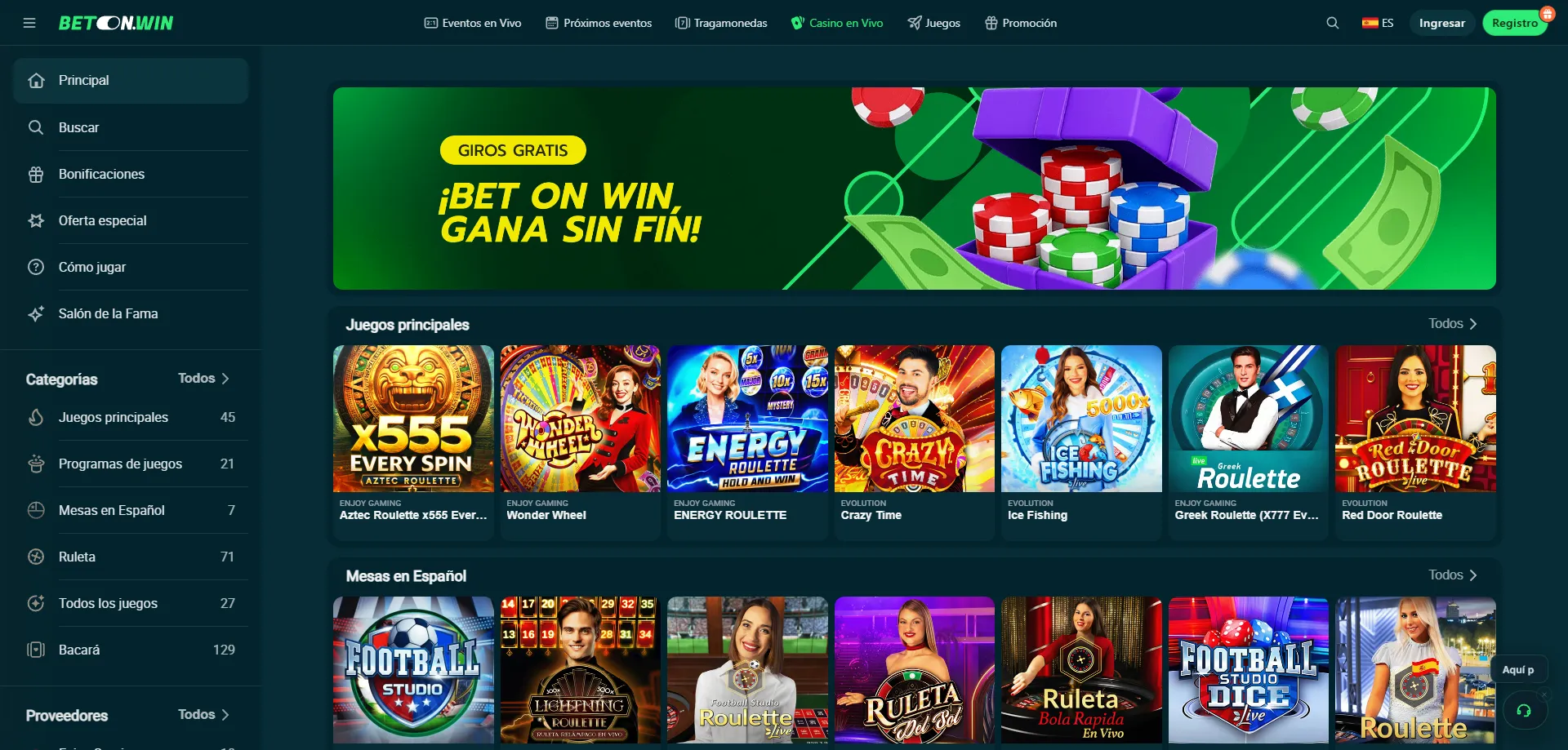 Tragamonedas populares en BetonWin Casino &mdash; Gates of Olympus y m&aacute;s