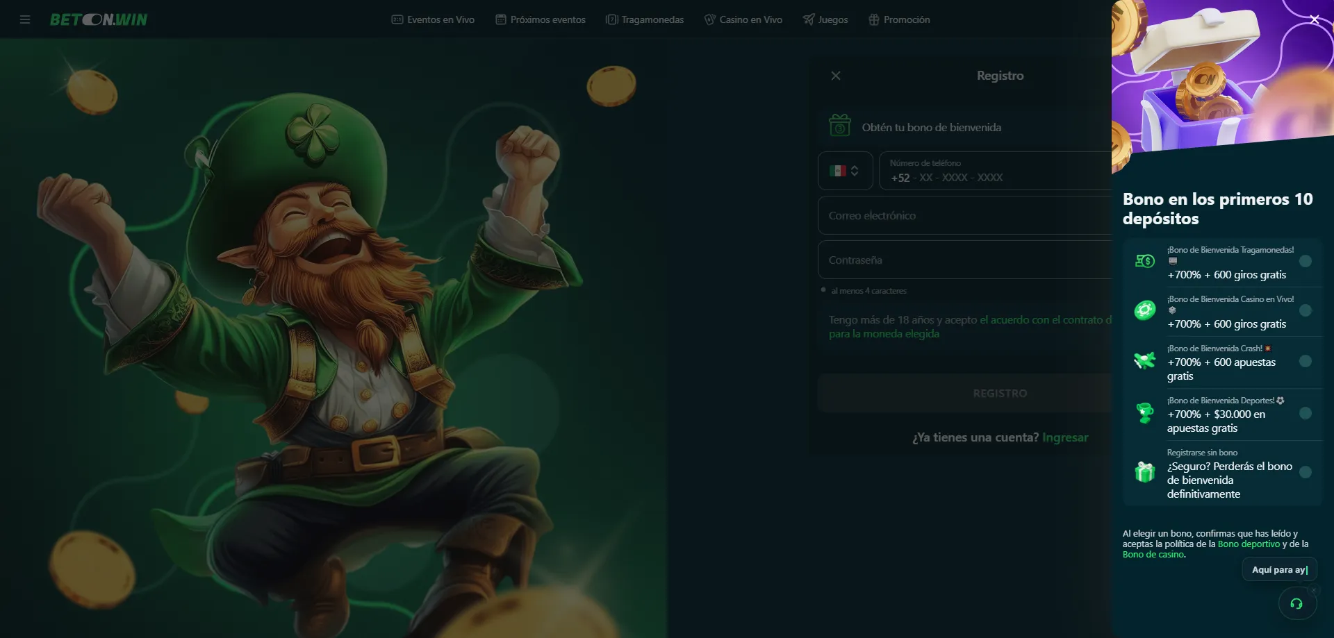 Registro r&aacute;pido en BetonWin Casino &mdash; crea tu cuenta en minutos
