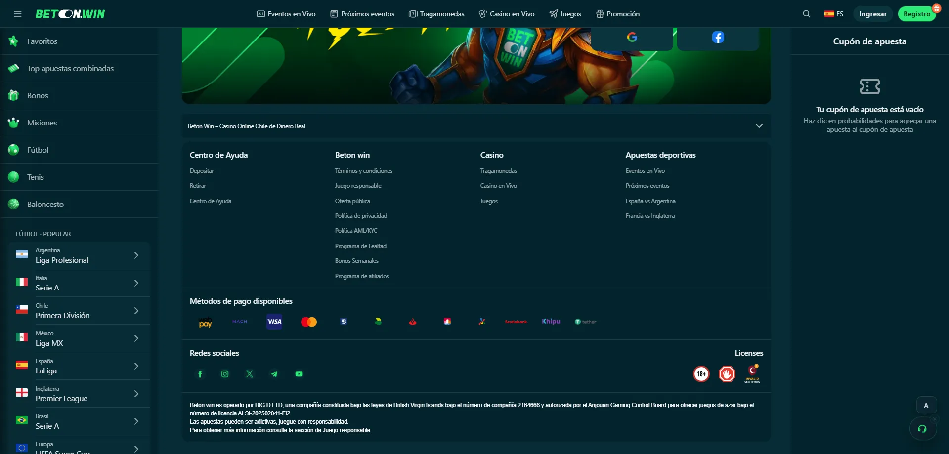 BetonWin Casino plataforma confiable de juegos en línea 2026